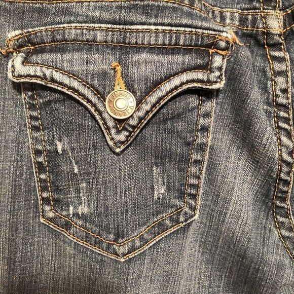 Vigoss New York Distressed Boot Cut Mid Rise Jean - Picture 7 of 11